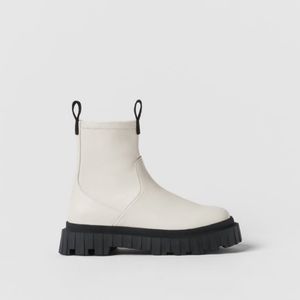 Zara kids white lug sole boot